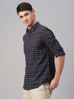 Men's Navy Cotton Regular Fit Shirt
