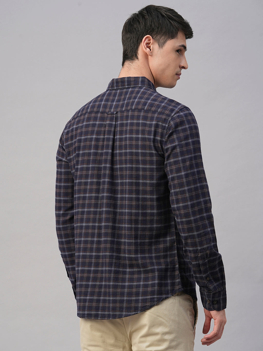 Men's Navy Cotton Regular Fit Shirt