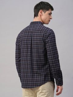 Men's Navy Cotton Regular Fit Shirt