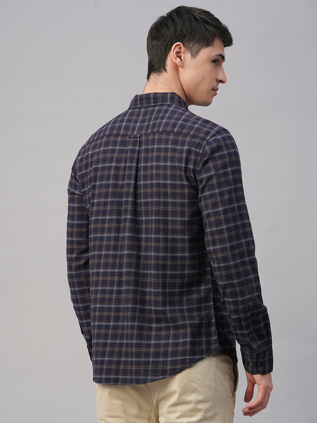 Men's Navy Cotton Regular Fit Shirt
