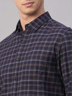 Men's Navy Cotton Regular Fit Shirt