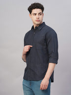 Men's Navy 100% Cotton Regular Fit Shirt