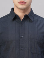 Men's Navy 100% Cotton Regular Fit Shirt