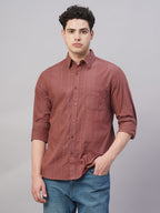 Men's Rust 100% Cotton Regular Fit Shirt