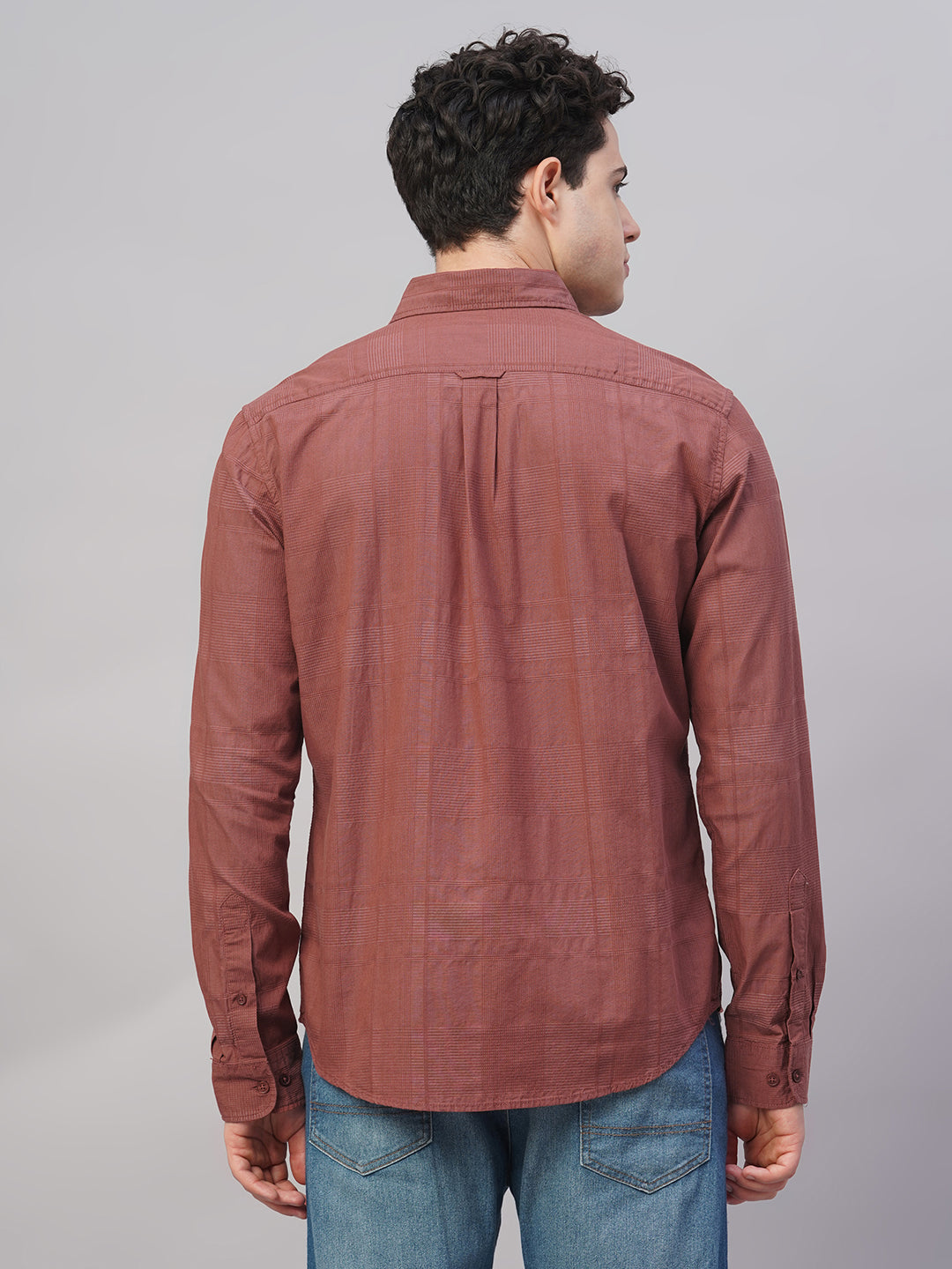 Men's Rust 100% Cotton Regular Fit Shirt