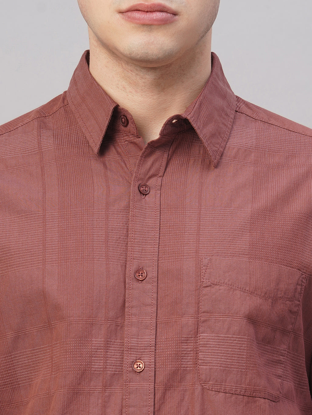 Men's Rust 100% Cotton Regular Fit Shirt
