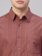 Men's Rust 100% Cotton Regular Fit Shirt