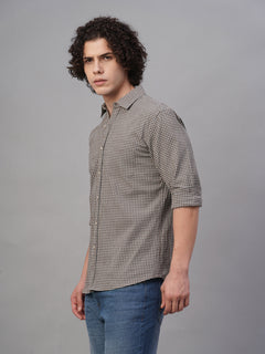 Men’s Cotton Lycra Regular Fit Shirt Sky Olive