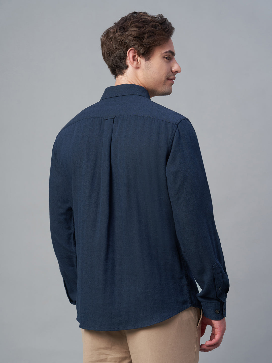 Men's Navy 100% Cotton Regular Fit Shirt