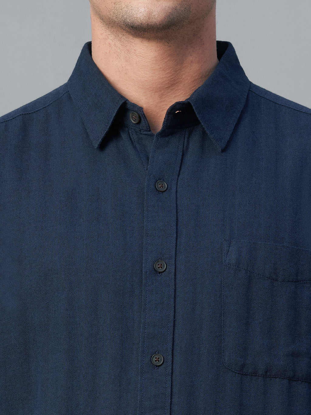 Men's Navy 100% Cotton Regular Fit Shirt