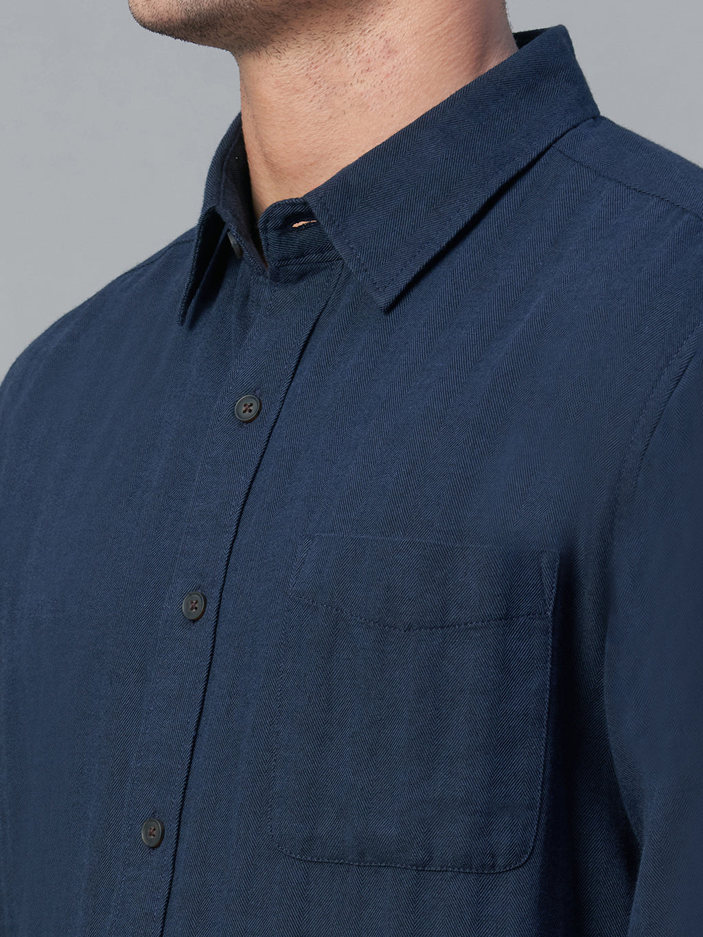 Men's Navy 100% Cotton Regular Fit Shirt