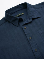 Men's Navy 100% Cotton Regular Fit Shirt