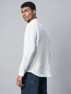 Men's White 100% Linen Slim Fit Shirt