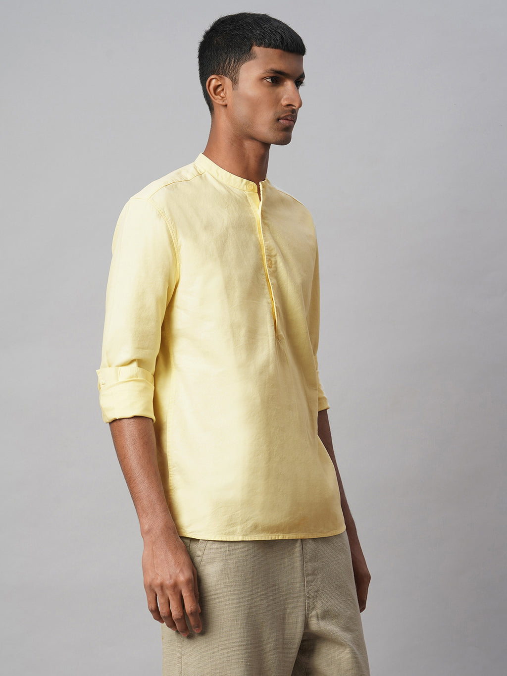 Men's Yellow 100% Cotton Regular Fit Shirt