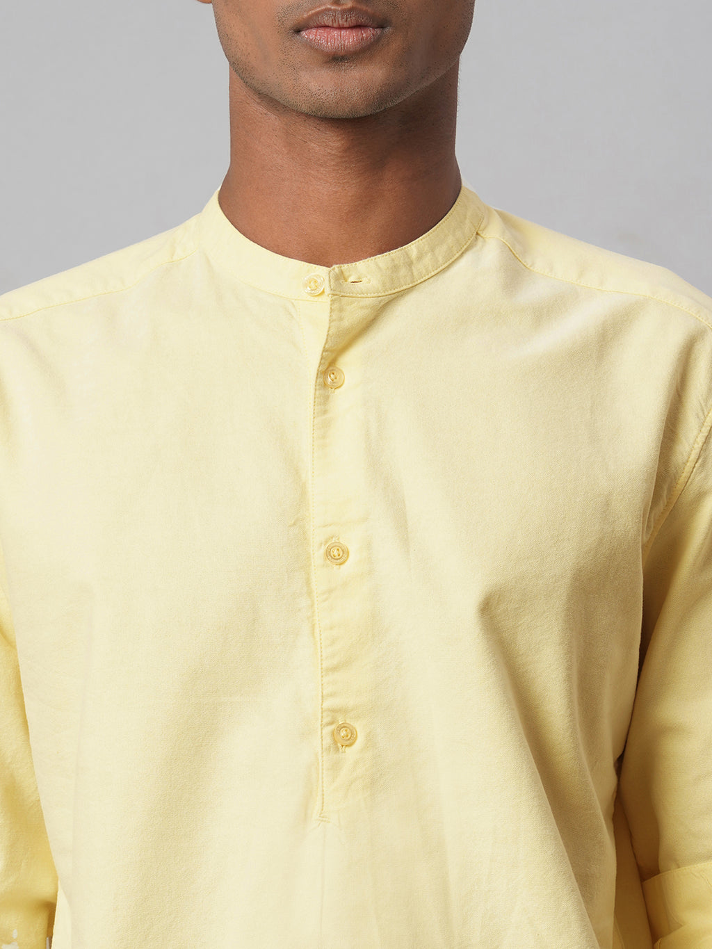 Men's Yellow 100% Cotton Regular Fit Shirt