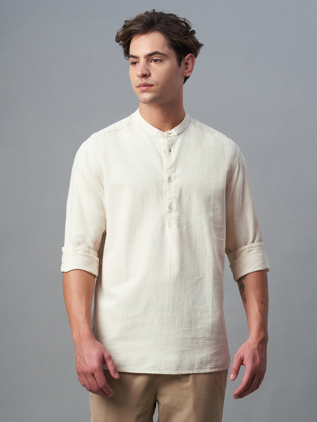 Men's Natural 100% Cotton Regular Fit Shirt