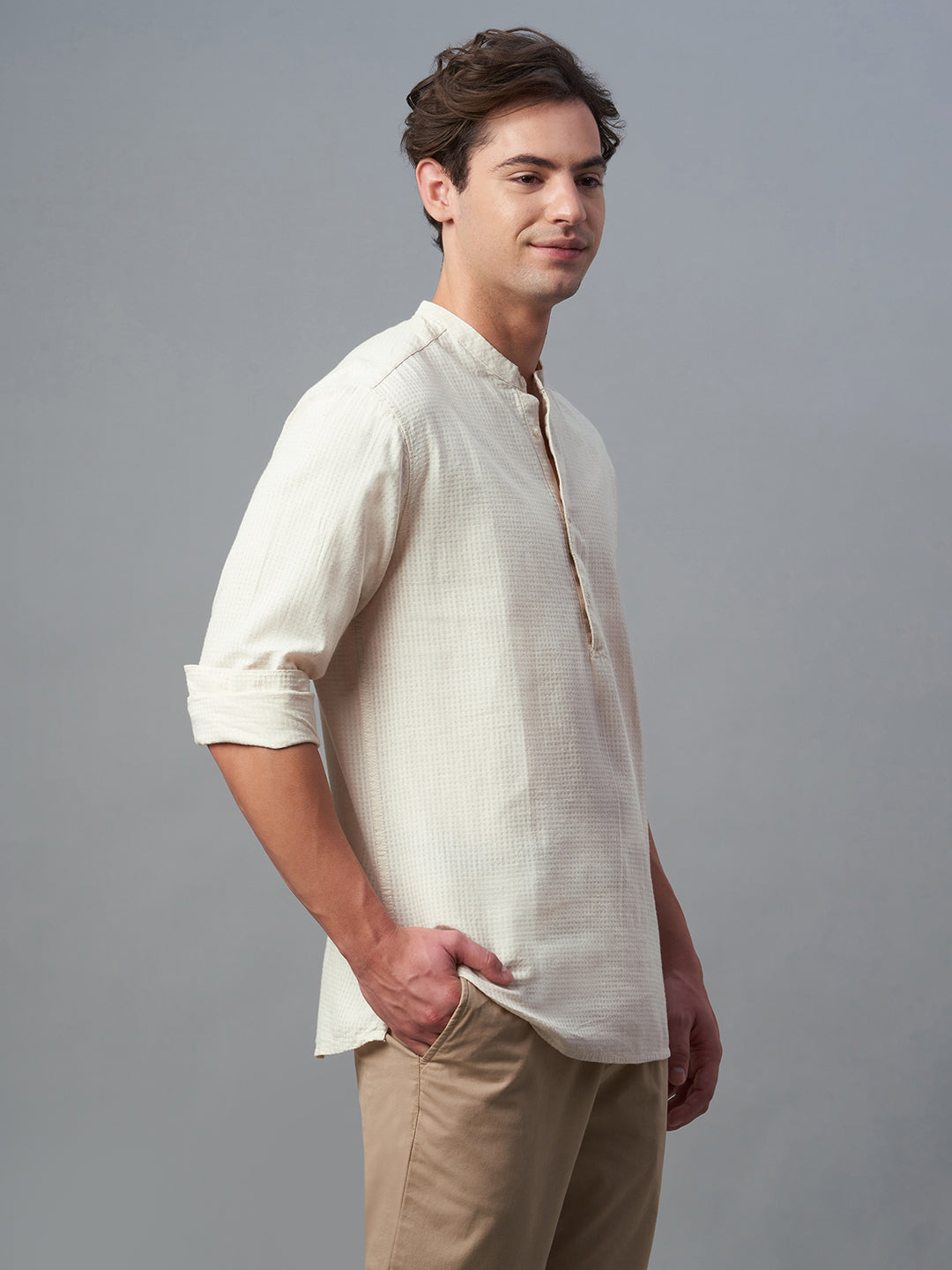 Men's Natural 100% Cotton Regular Fit Shirt