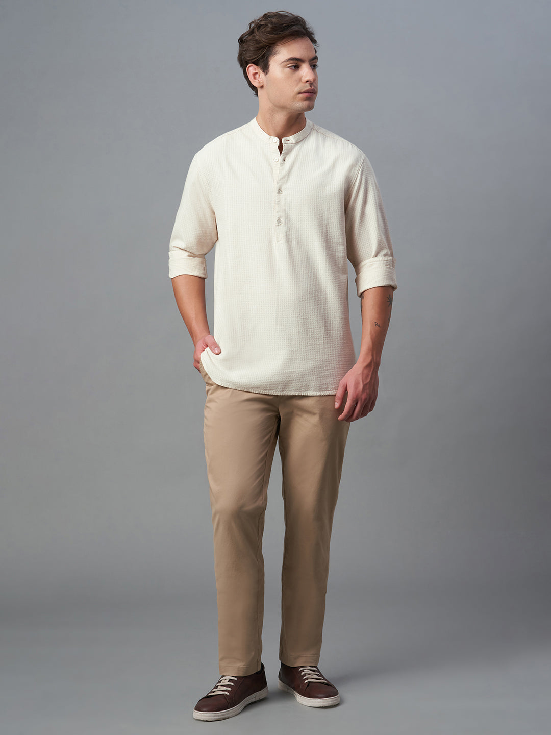 Men's Natural 100% Cotton Regular Fit Shirt