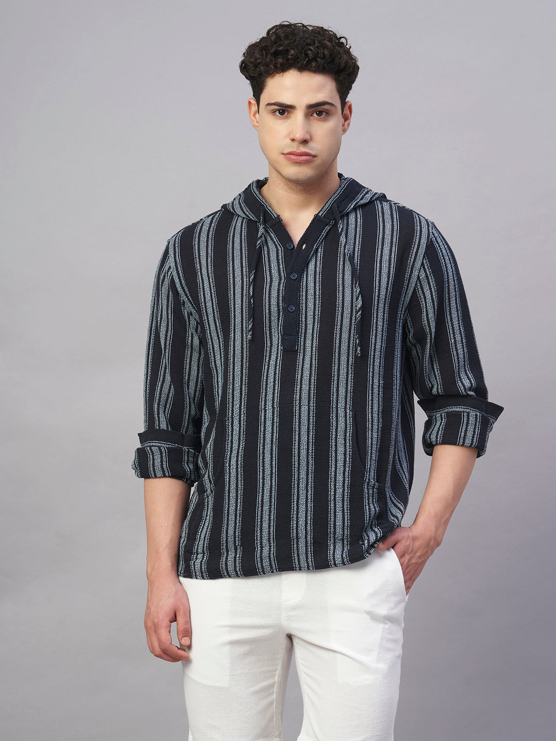 Men's Navy 100% Cotton Regular Fit Shirt