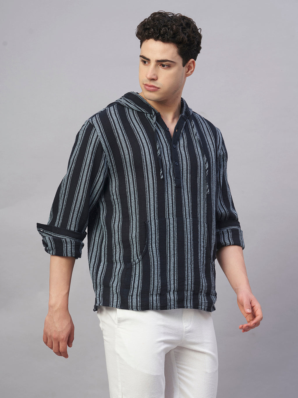 Men's Navy 100% Cotton Regular Fit Shirt