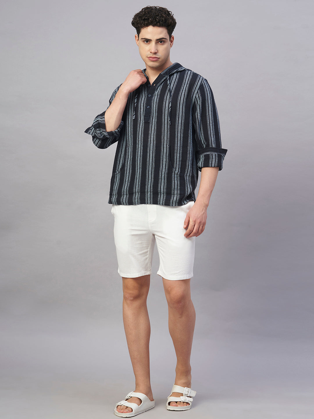 Men's Navy 100% Cotton Regular Fit Shirt
