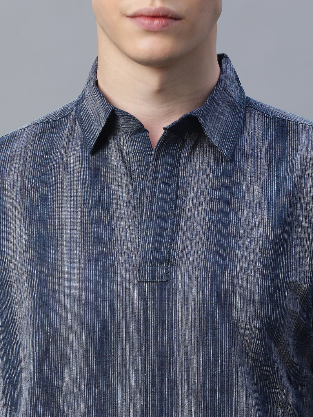 Men's Black Cotton Linen  Regular Fit Shirt