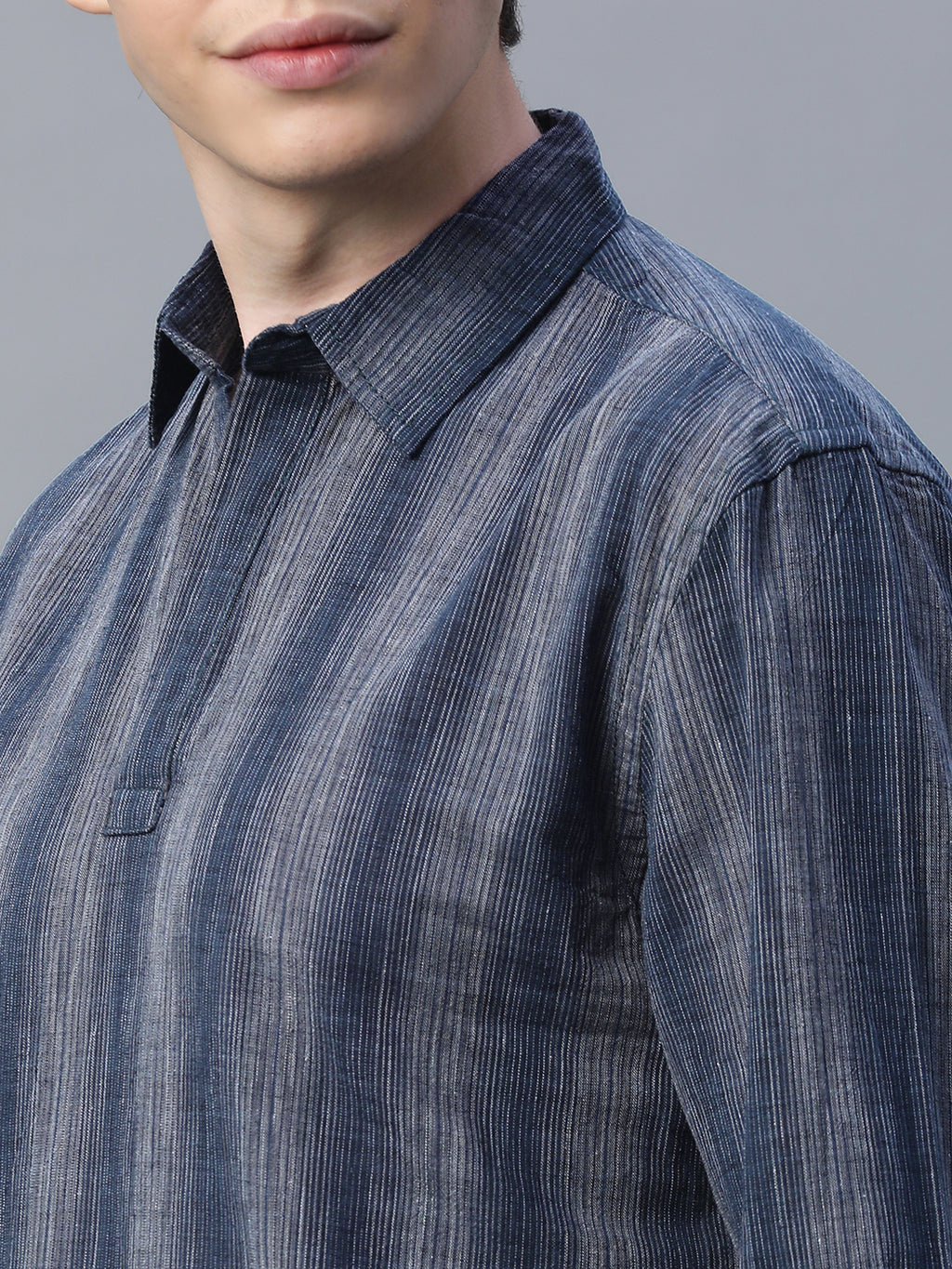 Men's Black Cotton Linen  Regular Fit Shirt