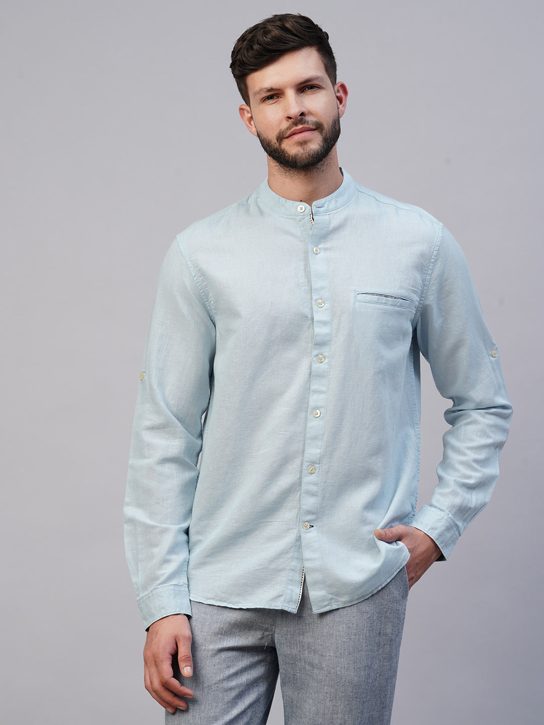 Men's Sky Linen Cotton Regular Fit shirt