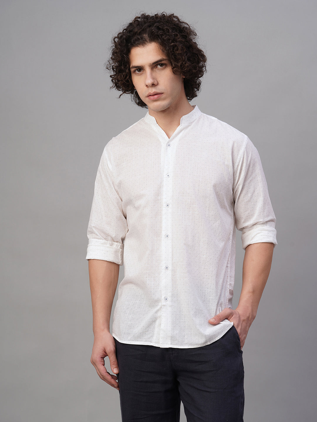 Men's Blue 100% Cotton Regular Fit Shirt