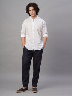Men’s Cotton Regular Fit Button Front Shirt Blue