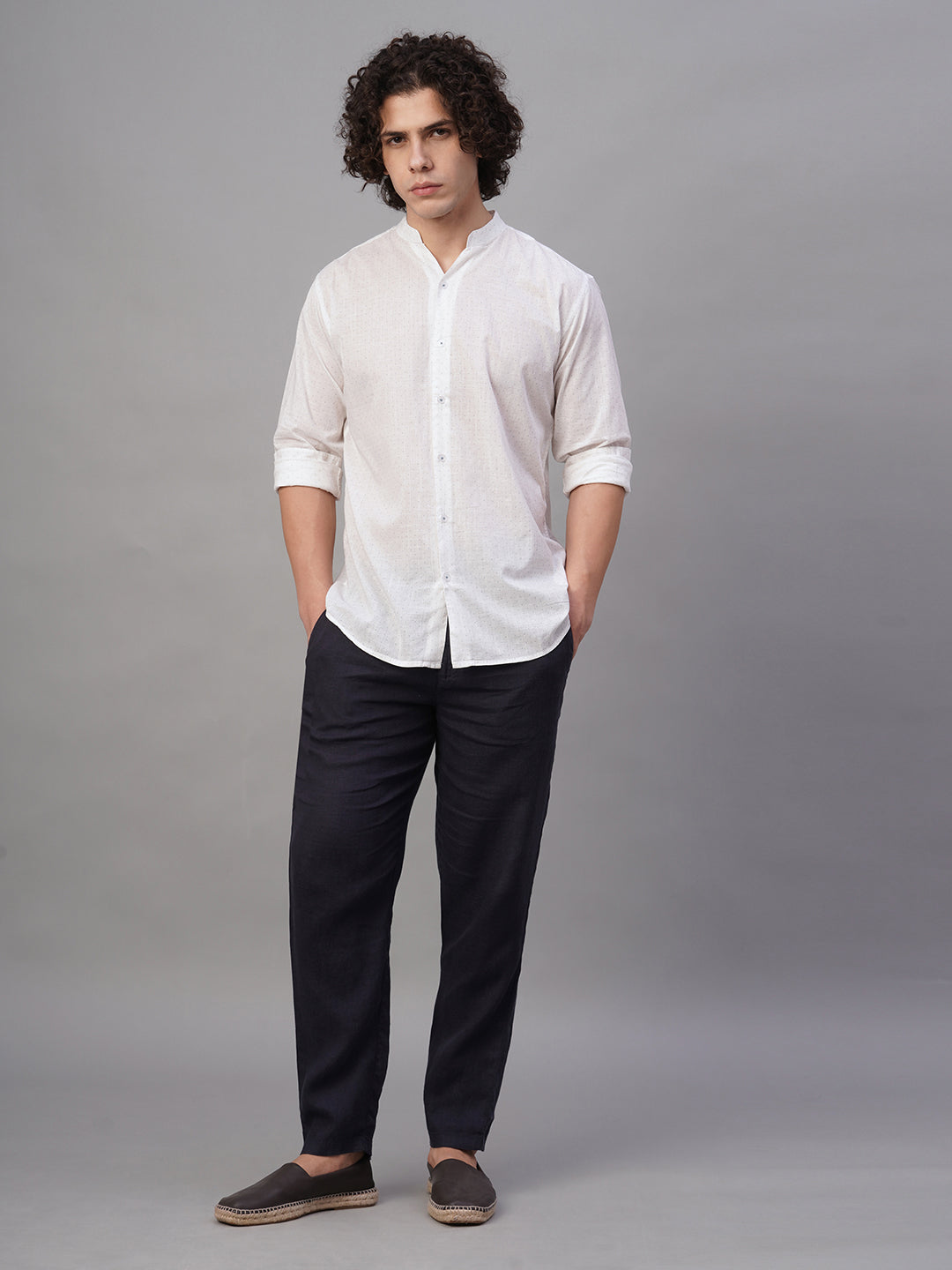 Men's Blue 100% Cotton Regular Fit Shirt