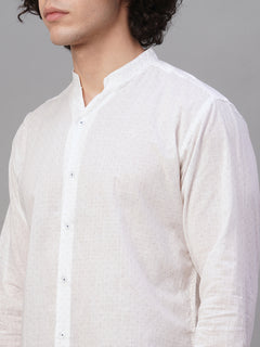 Men’s Cotton Regular Fit Button Front Shirt Blue