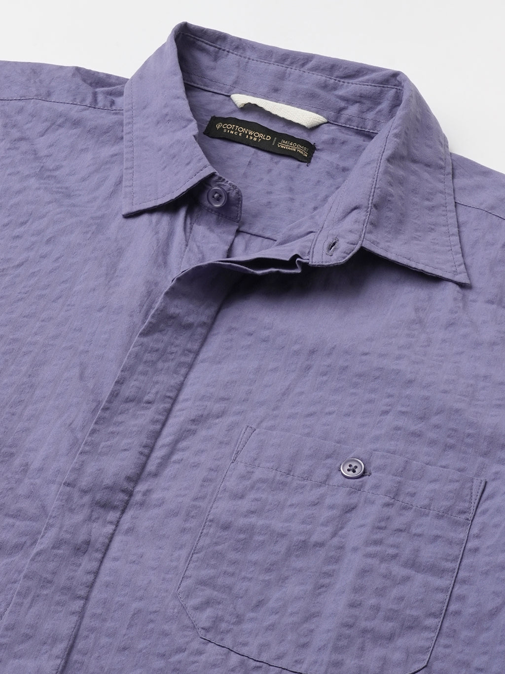 Men's Blue Cotton Regular Fit Shirt