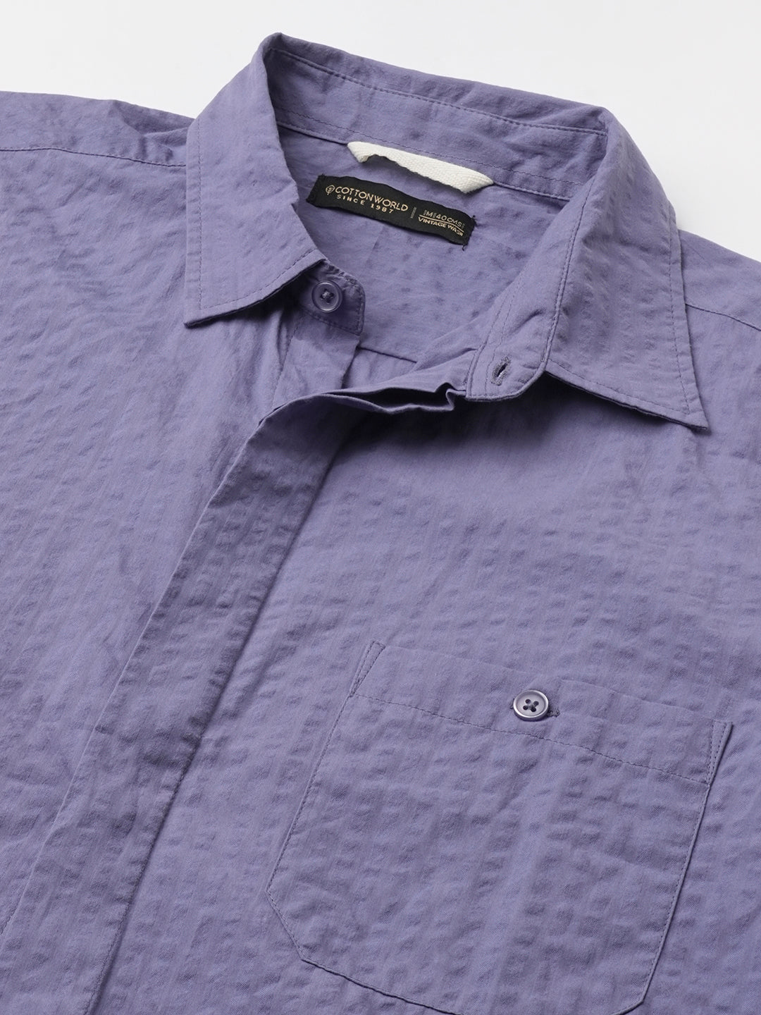 Men's Blue Cotton Regular Fit Shirt