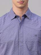 Men's Blue Cotton Regular Fit Shirt