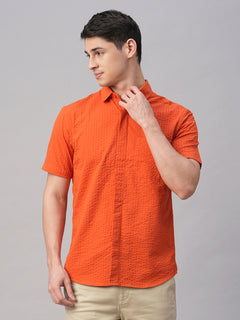 Men's Cotton Regular Fit Shirt Brick