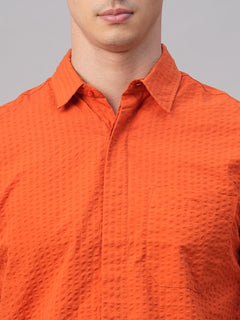 Men's Cotton Regular Fit Shirt Brick