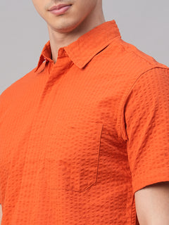Men's Cotton Regular Fit Shirt Brick