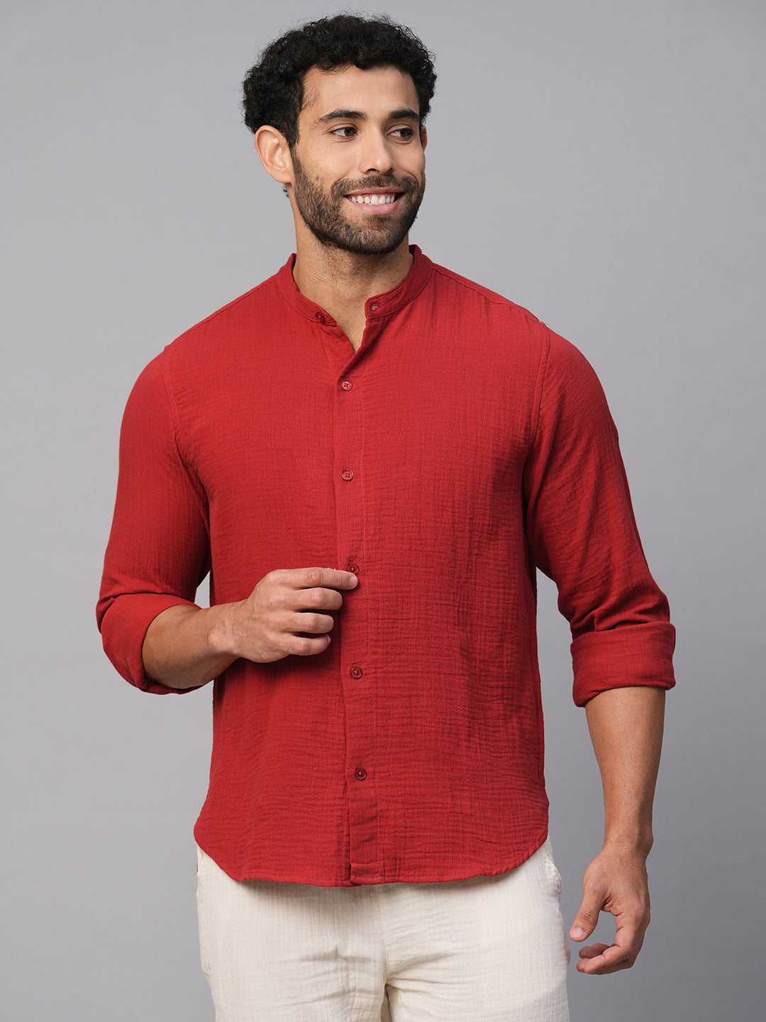 Men's Brick Cotton Regular Fit Shirt