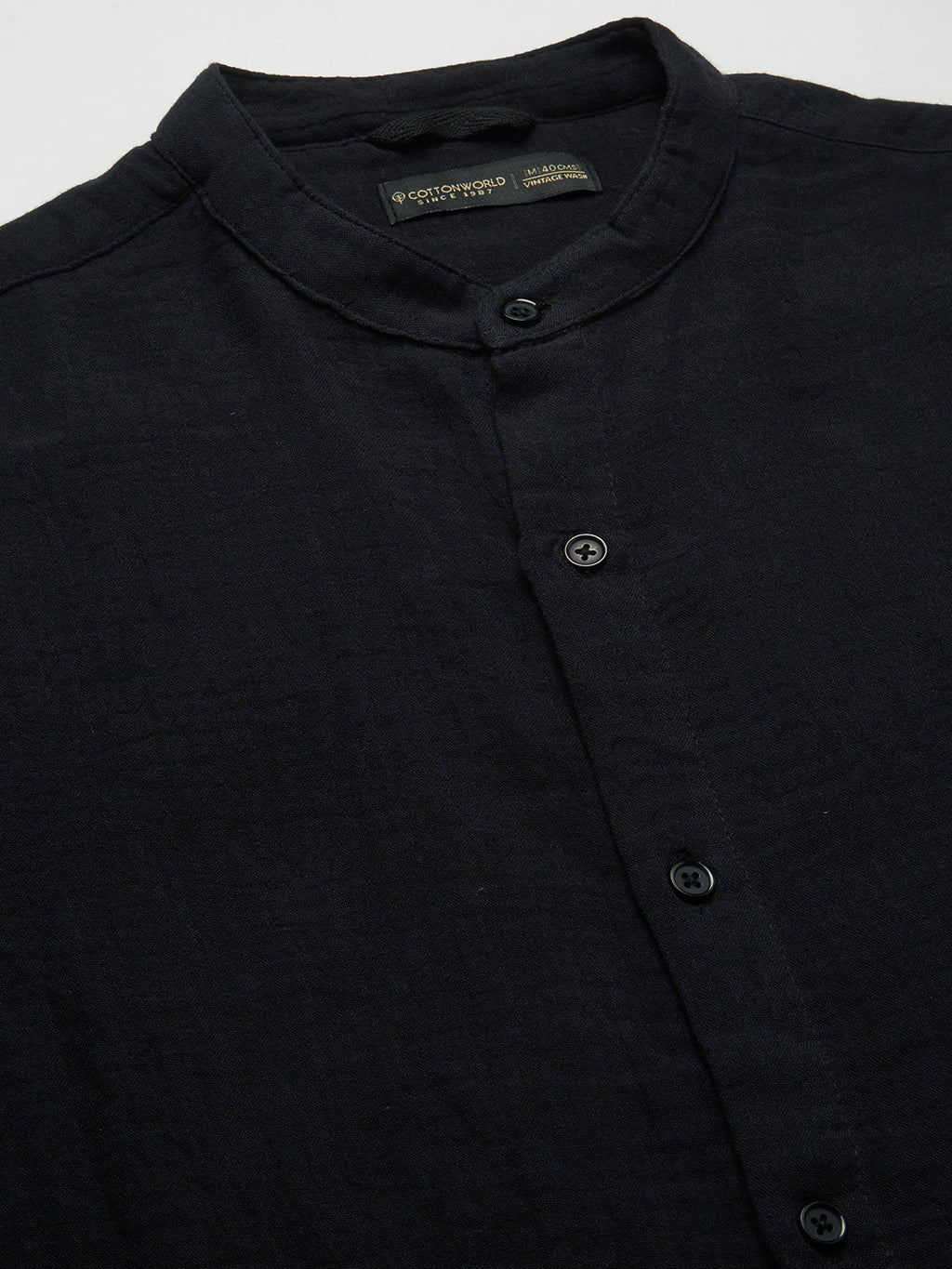 Men's Black 100% Cotton Loose Fit Shirt