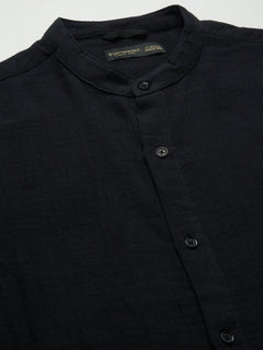 Men's Black 100% Cotton Loose Fit Shirt