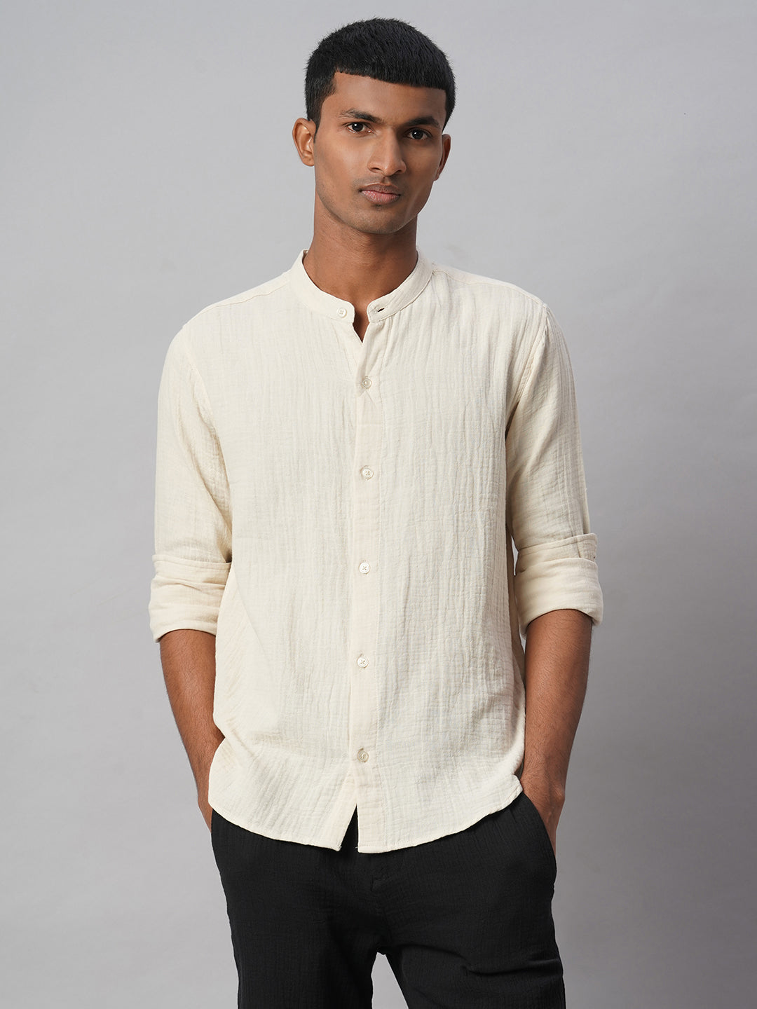 Men's Natural 100% Cotton Loose Fit Shirt