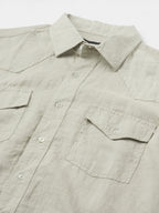 Men's Natural 100% Linen Regular Fit Shirt