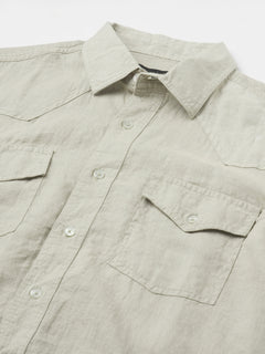 Men's 100% Linen Regular Fit Shirt Natural