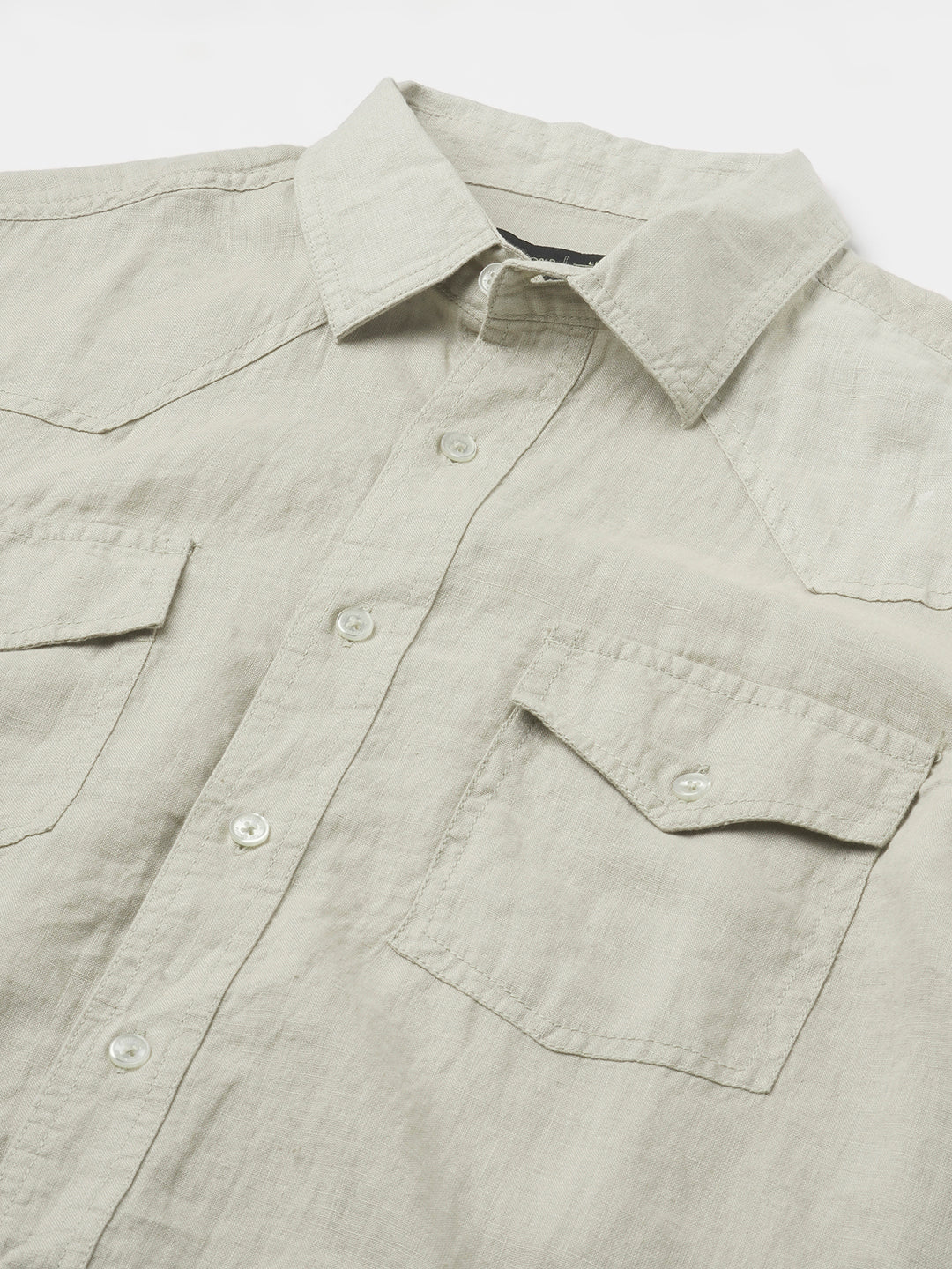 Men's Natural 100% Linen Regular Fit Shirt