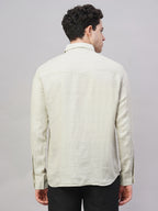 Men's Natural 100% Linen Regular Fit Shirt