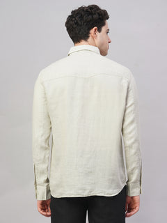 Men's 100% Linen Regular Fit Shirt Natural