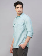Men's Sky 100% Linen Regular Fit Shirt
