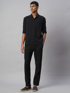 Men's Black 100% Cotton Regular Fit Shirt