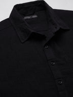 Men's Black 100% Cotton Regular Fit Shirt